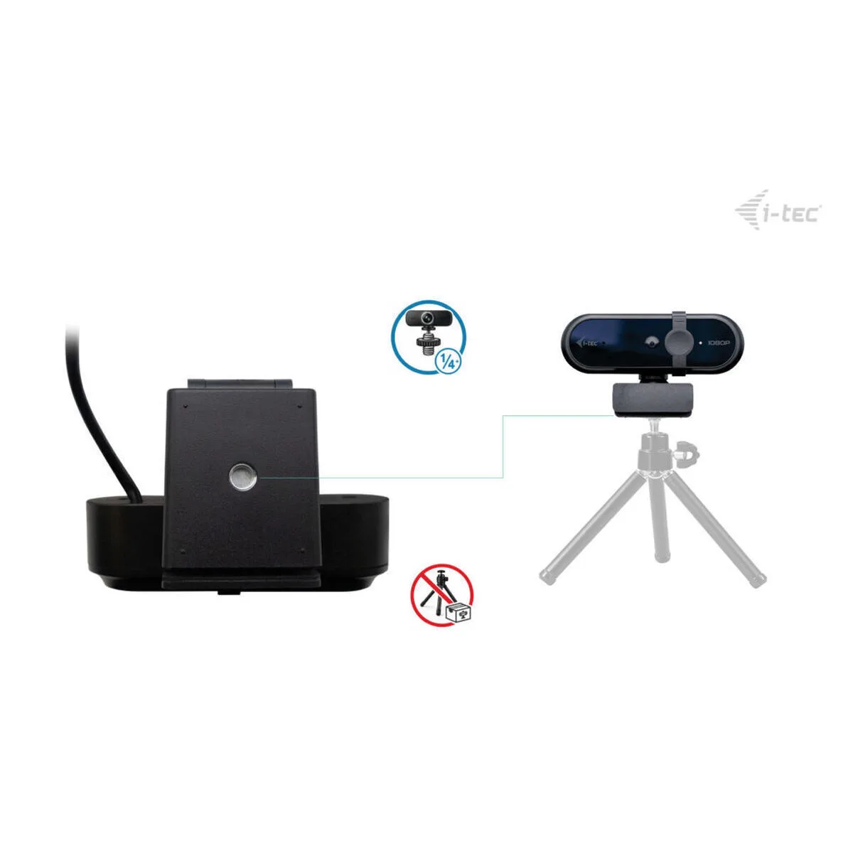 i-tec Solomon F100 Web Camera HD 720p με Privacy Cap CAMSOLOMONF100 - Image 1