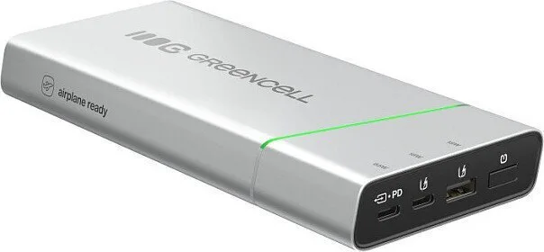 Green Cell PowerPlay Ultra 20800mAh 65W με Θύρα USB-A και 2 Θύρες USB-C Power Delivery Ασημί - Image 1