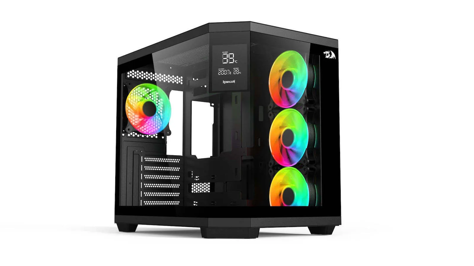 GC-625-PRO Vision Gaming Midi Tower Κουτί Υπολογιστή με Πλαϊνό Παράθυρο και ARGB Φωτισμό Μαύρο - Image 1