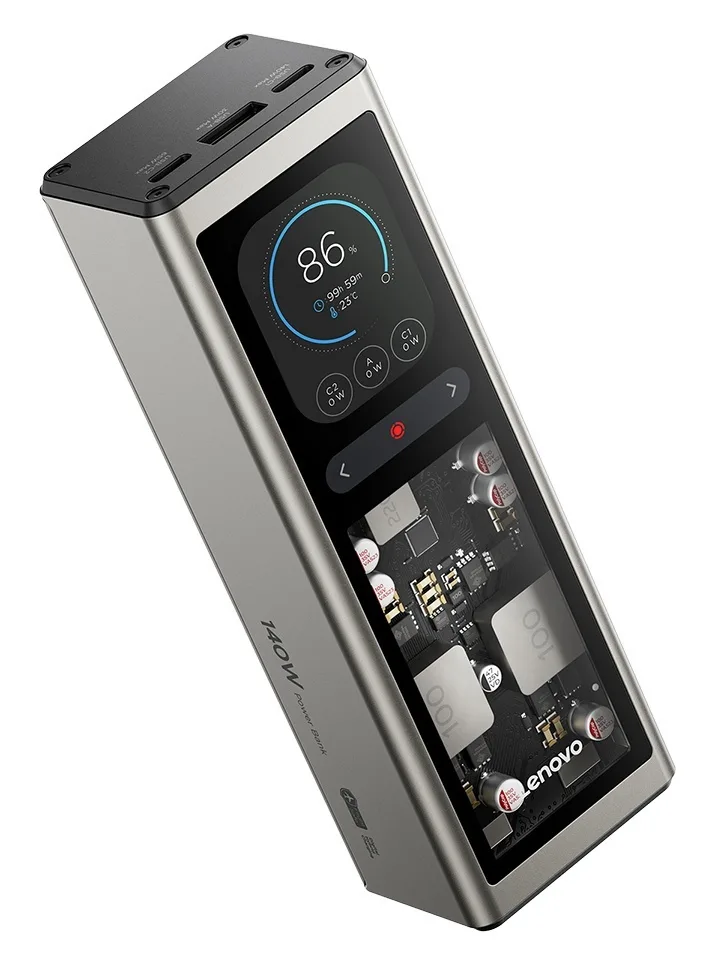 20260428151404_lenovo_power_bank_20000mah_140w_me_thyra_usb_a_kai_2_thyres_usb_c_gri.jpeg Lenovo Power Bank 20000mAh 140W με Θύρα USB-A και 2 Θύρες USB-C Γκρι - Image 1