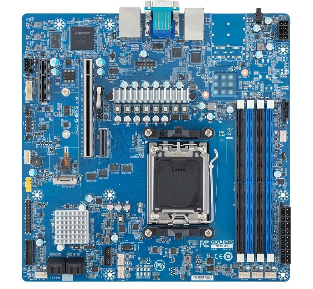 20260428151845_gigabyte_mc13_le2_motherboard_micro_atx_me_amd_am5_socket.jpeg Gigabyte MC13-LE2 Motherboard Micro ATX με AMD AM5 Socket - Image 1
