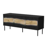 Μπουφές Inserto 3d Ξύλινος Black 143.5x40x61.5cm