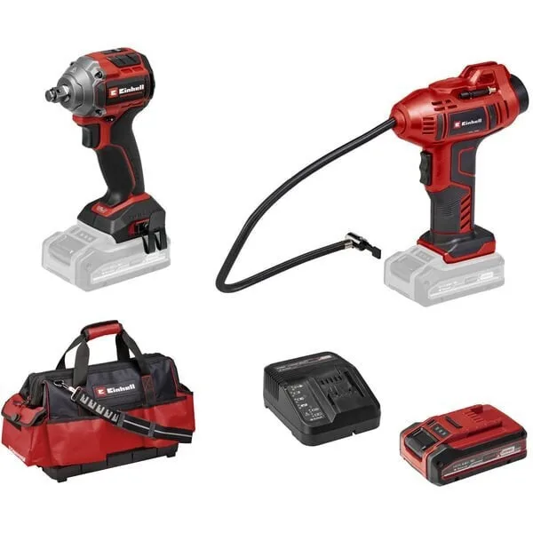 Einhell Professional Machine Set TP-CW 18/260 + CE-CC 18 Kit Σετ Κομπρεσέρ Αέρα & Μπουλονόκλειδο 18V με 1 Μπαταρία 4Ah και Θήκη - Image 1