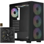 Aerocool B509A Flow-G-BK-v1 Gaming Midi Tower Κουτί Υπολογιστή με Πλαϊνό Παράθυρο Μαύρο