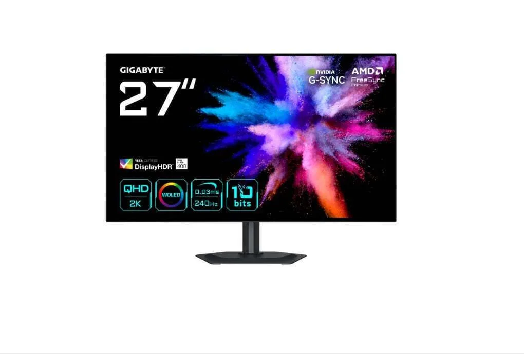 Gigabyte OLED HDR Gaming Monitor 27" QHD 2560x1440 240Hz με Χρόνο Απόκρισης 0.03ms GTG - Image 1