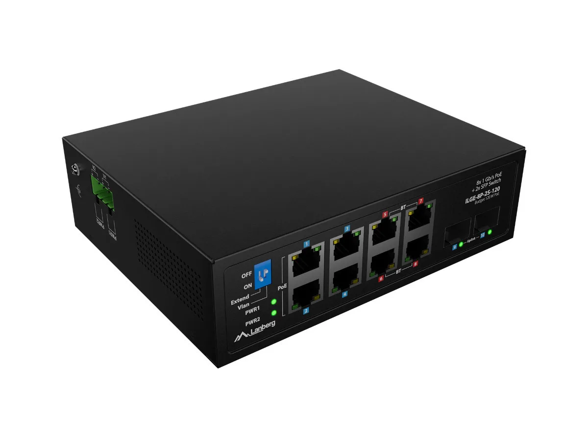 20260514162701_lanberg_ilge_8p_2s_120_unmanaged_l2_poe_switch_me_8_thyres_gigabit_1gbps_ethernet_kai_2_sfp_thyres.jpeg Lanberg ILGE-8P-2S-120 Unmanaged L2 PoE++ Switch με 8 Θύρες Gigabit (1Gbps) Ethernet και 2 SFP Θύρες - Image 1