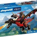 Playmobil Knights Μαύρος Δράκος και Ιππότης για 4 ετών 72114