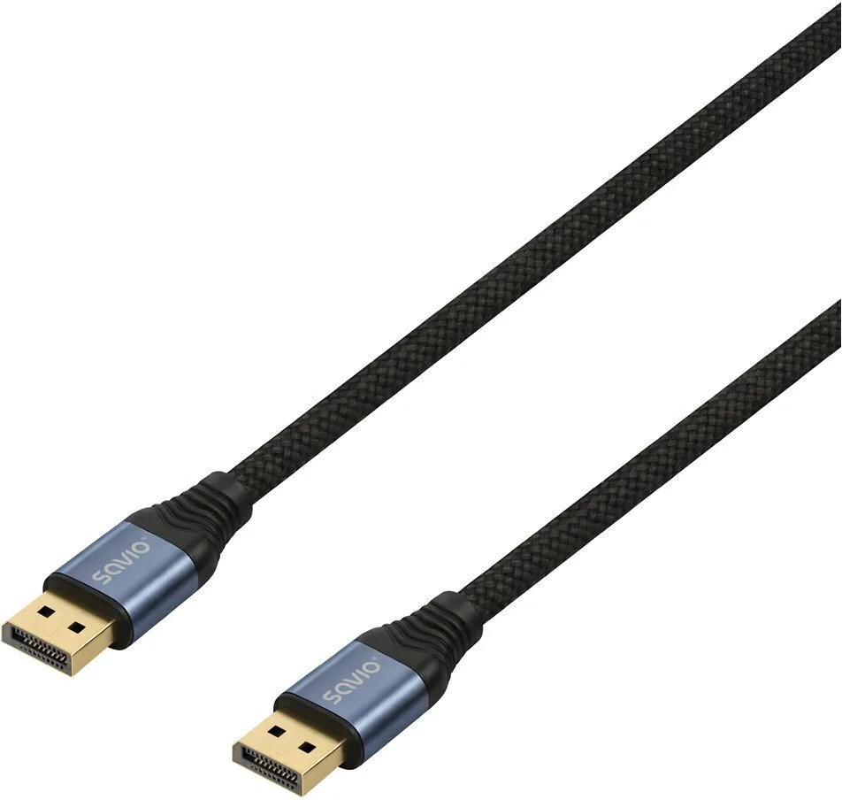 Savio Cable DisplayPort male - DisplayPort male 2m Μαύρο - Image 1