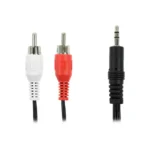 RCA Καλώδιο Ήχου 3.5mm male - 3.5mm male Μαύρο 2m με Επίχρυσους Ακροδέκτες