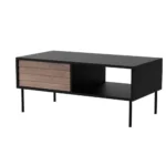 Ορθογώνιο Κεντρικό Τραπεζάκι Ξύλινο Black/walnut Μ100xΠ55xΥ45εκ.