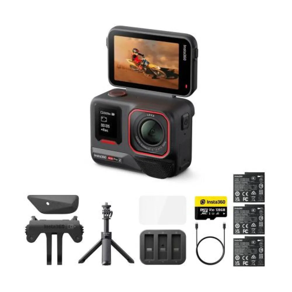 Insta360 Ace Pro 2 Action Camera 8K Υποβρύχια Creator Bundle με Οθόνη Αφής 2.4" και Wi-Fi Μαύρη - Image 1
