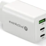 everActive Φορτιστής Χωρίς Καλώδιο GaN με Θύρα USB-A και 2 Θύρες USB-C 65W Power Delivery / Quick Charge 4+ Λευκός (SC-655Q)