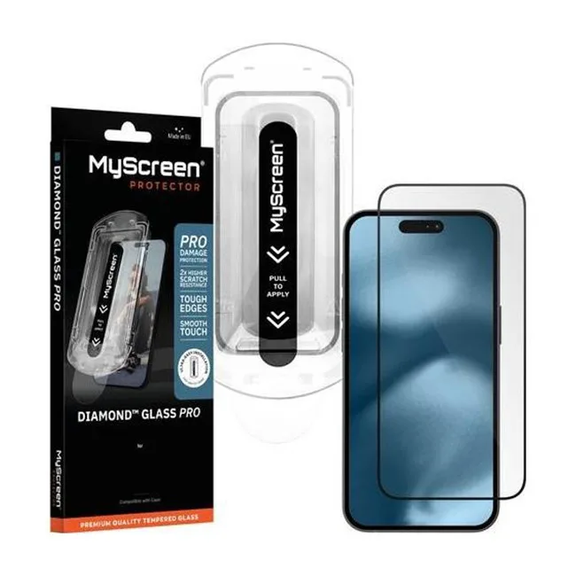 Myscreen Screen Protection Diamond Glass Pro Fit Frame Apple Iphone 17 Pro - Image 1