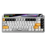 Aula AMG65 Ασύρματο Gaming Μηχανικό Πληκτρολόγιο 65% με Light Feather διακόπτες και RGB φωτισμό (Αγγλικό US) Λευκό