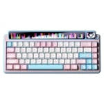 Aula AMG65 Ασύρματο Gaming Μηχανικό Πληκτρολόγιο 65% με Light Feather διακόπτες και RGB φωτισμό (Αγγλικό US) Ροζ