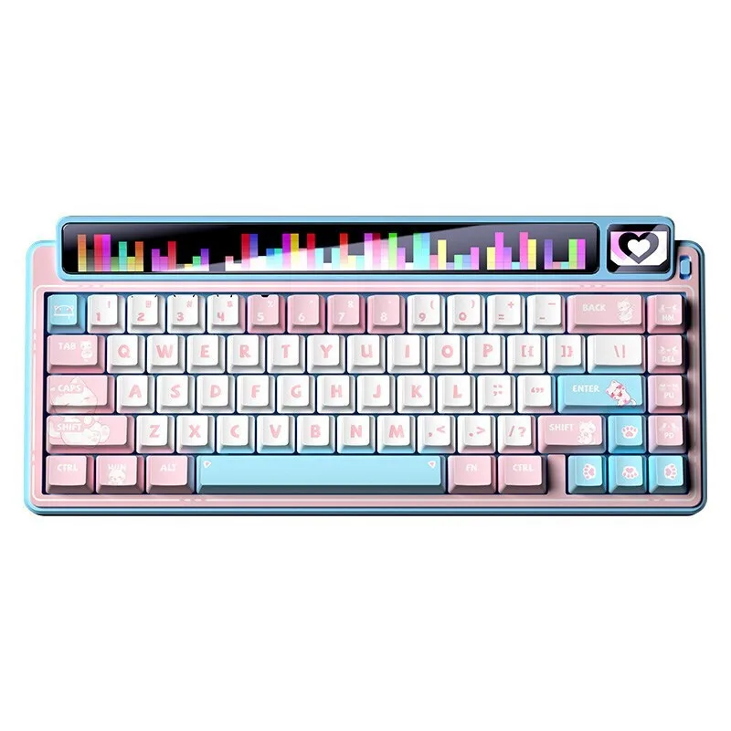 Aula AMG65 Ασύρματο Gaming Μηχανικό Πληκτρολόγιο 65% με Light Feather διακόπτες και RGB φωτισμό (Αγγλικό US) Ροζ - Image 1