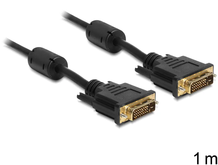 510a3fea6af261.65000350.jpg DeLock DVI Cable DVI-D male - DVI-D male 1m (83189) - Image 1