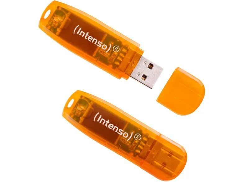 Intenso Rainbow Line 2x 64GB USB 2.0 Stick Πορτοκαλί - Image 1