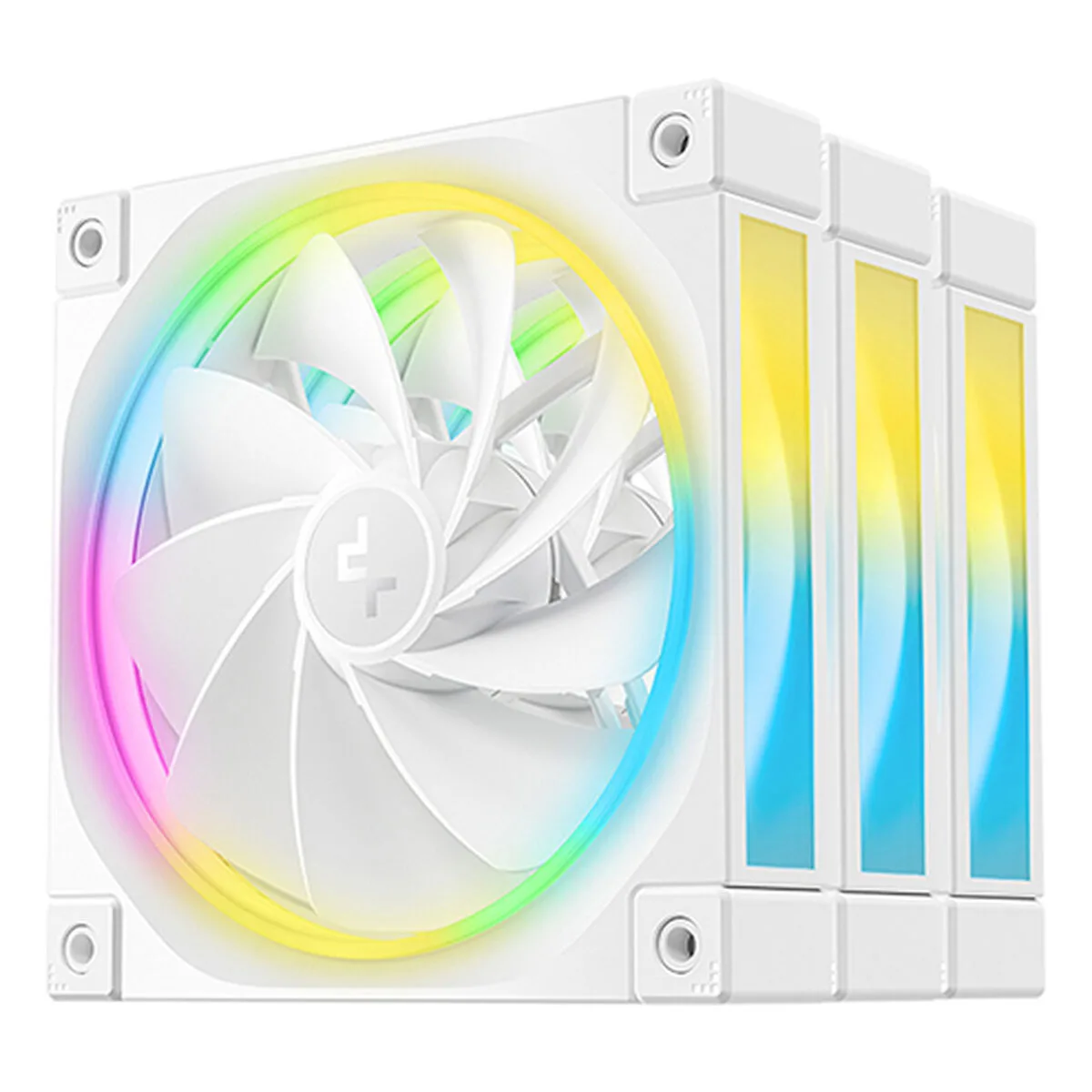 20250723095216_deepcool_fl12r_wh_case_fan_120mm_3tmch_leyko.jpeg Deepcool FL12R WH Reverse Blade Case Fan 120mm (2150rpm / 55cfm) με RGB Φωτισμό 3τμχ Λευκό - Image 1