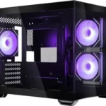 CoolerMaster Elite 481 Wood Gaming Mini Tower Κουτί Υπολογιστή με Πλαϊνό Παράθυρο και ARGB Φωτισμό Μαύρο