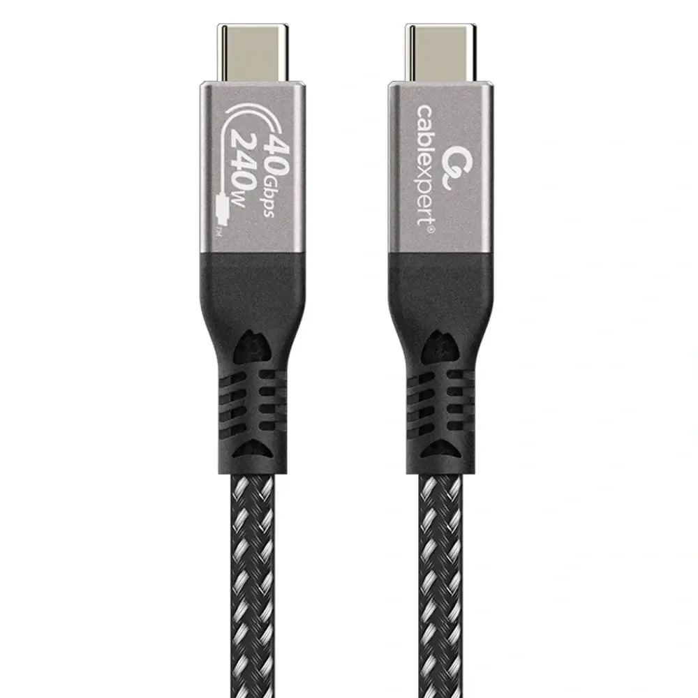 Cablexpert Premium Braided USB 4 Cable USB-C male - USB-C 240W PD 0.5m CCBP-USB4-CMCM240-0.5M - Image 1