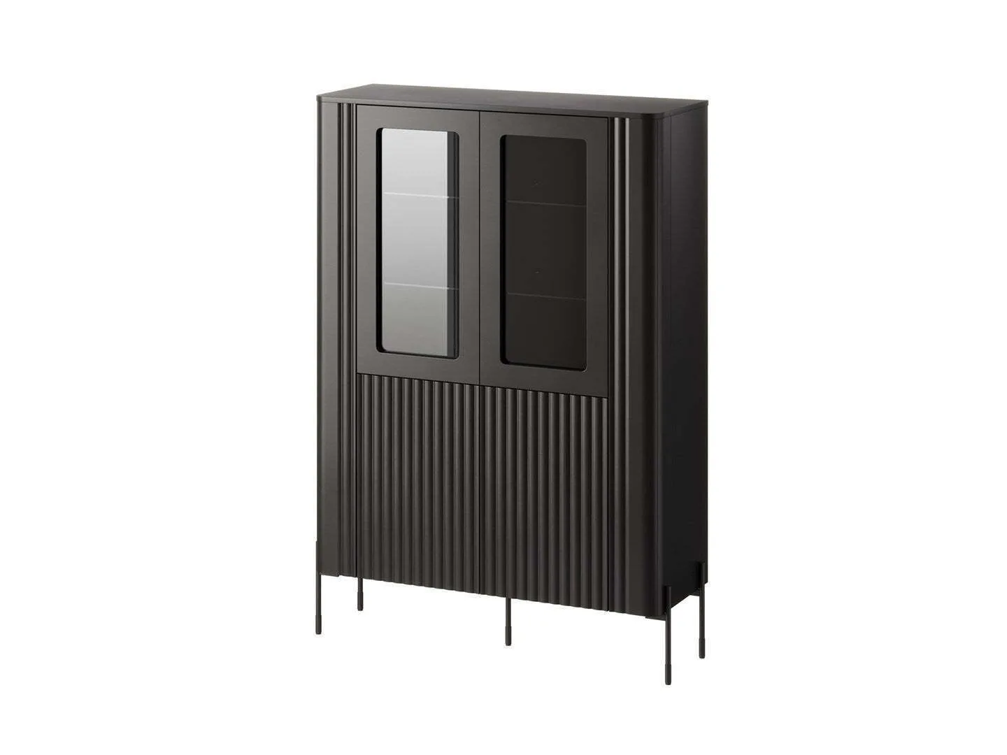 20260605171718_vera_epidapedia_vitrina_saloniou_apo_masif_xylo_me_tzami_black_110x40x160cm.jpeg Vera Επιδαπέδια Βιτρίνα Σαλονιού από Μασίφ Ξύλο με Τζάμι Black 110x40x160cm - Image 1