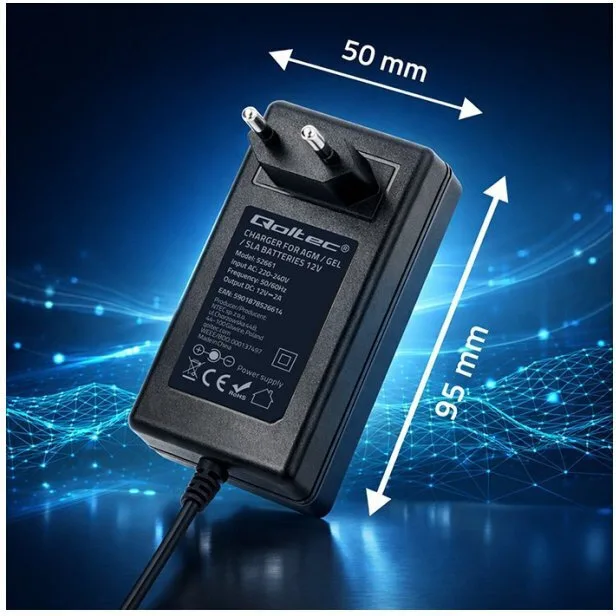 20260608170528_qoltec_charger_qoltec_battery_charger_12v_2a_24w.jpeg Qoltec Charger Qoltec Battery Charger 12v 2a 24w - Image 1