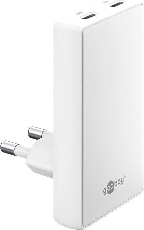 20260609105700_goobay_fortistis_choris_kalodio_gan_me_2_thyres_usb_c_65w_power_delivery_leykos_75726.jpeg Goobay Φορτιστής Χωρίς Καλώδιο GaN με 2 Θύρες USB-C 65W Power Delivery Λευκός (75726) - Image 1