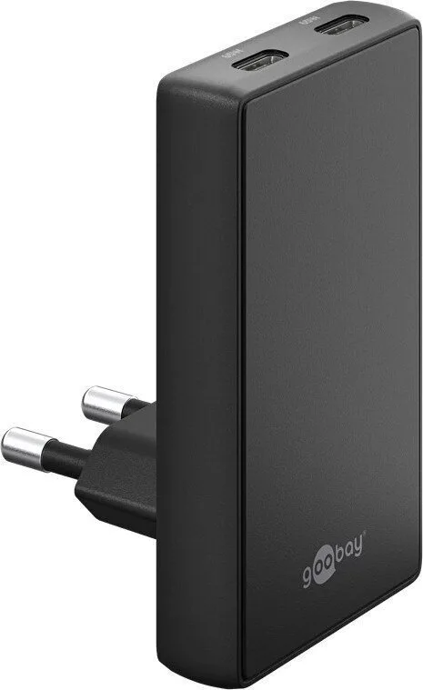 20260609105740_goobay_fortistis_choris_kalodio_gan_me_2_thyres_usb_c_65w_power_delivery_mayros_75725.jpeg Goobay Φορτιστής Χωρίς Καλώδιο GaN με 2 Θύρες USB-C 65W Power Delivery Μαύρος (75725) - Image 1