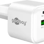 Goobay Φορτιστής Χωρίς Καλώδιο GaN με Θύρα USB-A και Θύρα USB-C 20W Power Delivery Λευκός (79621)