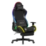 Huzaro Force 5.7 Υφασμάτινη Καρέκλα Gaming με RGB Φωτισμό και Υποπόδιο Μαύρη