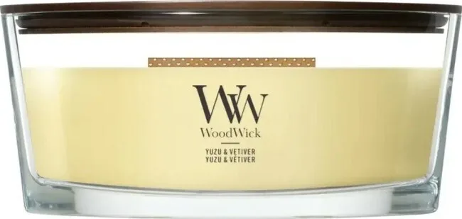 WoodWick Αρωματικό Κερί σε Βάζο με Άρωμα WoodWick Yuzu & Vetiver Elipsa scented candle — Elipsa format elliptical jar Net weight 453.6 g Fragrance Yuzu citrus blended with Vetiver woody earthy Product code MPN 2238138 EAN Barcode 5038581187952 Brand WoodWick Features the 453.6gr - Image 1