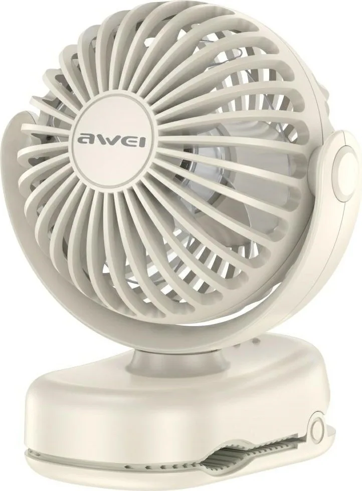 20251023111545_awei_mini_desk_fan_clip_1200mah_white_f45.jpeg Awei Mini Desk Fan Clip 1200mah White F45 - Image 1