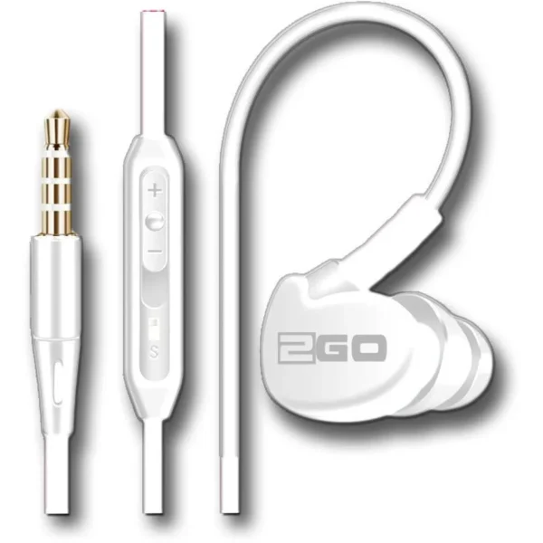 2GO Active 1 In-ear Handsfree με Βύσμα 3.5mm Λευκό