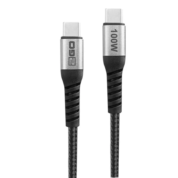 2GO Braided Thunderbolt 4 Cable 100W Μαύρο 2m