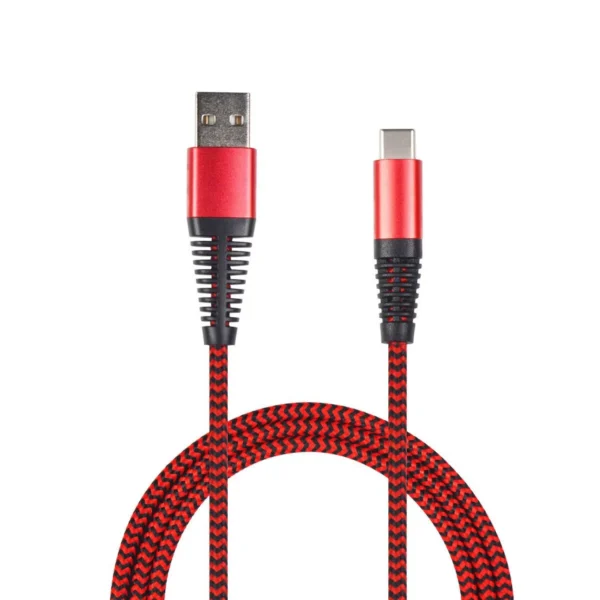 2GO Braided USB 2.0 Cable USB-C male - USB-A Κόκκινο 1m 795947