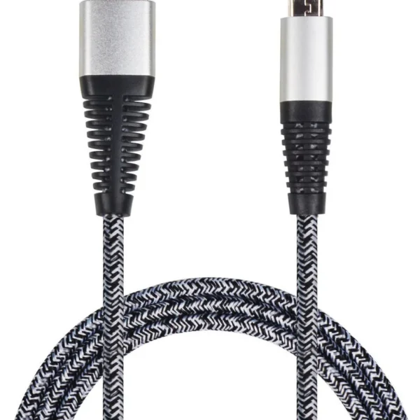 2GO Braided USB 2.0 to micro USB Cable Ασημί 1m (795951) 1τμχ