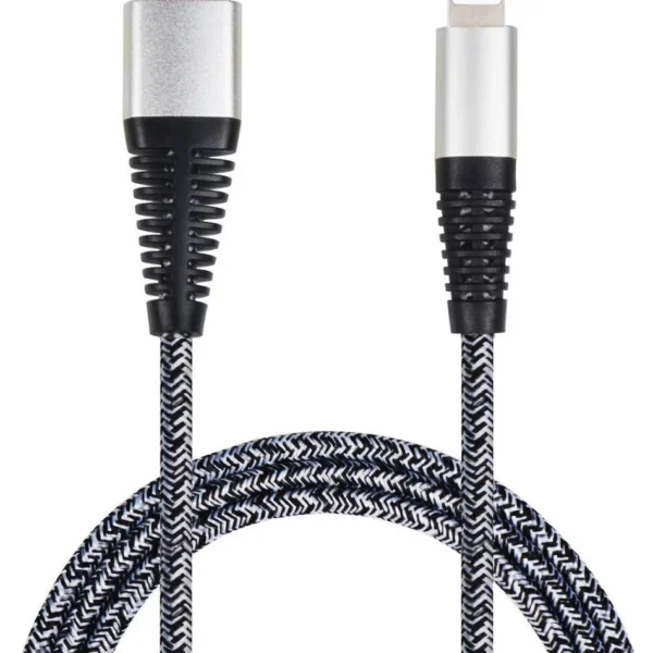 2GO Braided USB-A to Lightning Cable Ασημί 1m (795952)