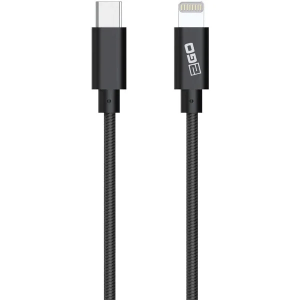 2GO Braided USB-A to Lightning Cable Μαύρο 1m (797162)