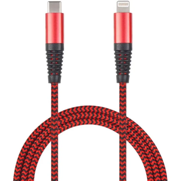 2GO Braided USB-C to Lightning Cable Κόκκινο 1m