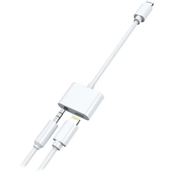 2GO Μετατροπέας Lightning male σε 3.5mm / Lightning 2x female Λευκό (797239)