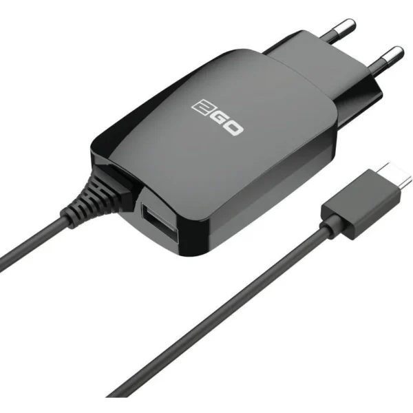 2GO Φορτιστής με Ενσωματωμένο Καλώδιο με Θύρα USB-A Lightning Μαύρος (797167)