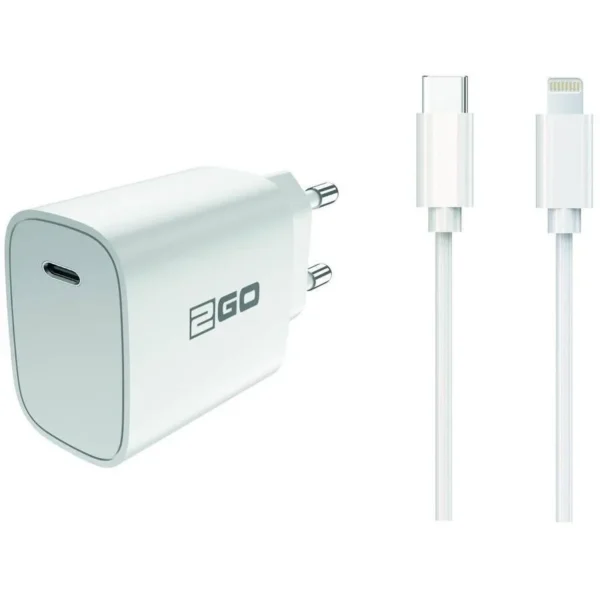 2GO Φορτιστής με Θύρα USB-C και Καλώδιο USB-C - Lightning 20W Λευκός (797277)