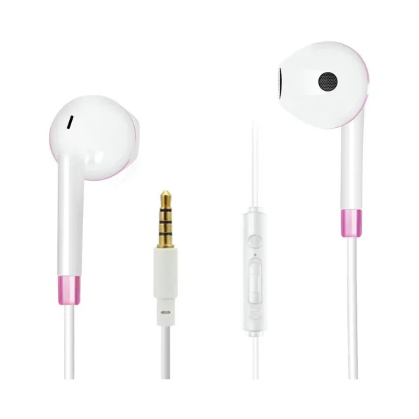 2GO Comfort Earbuds Handsfree με Βύσμα 3.5mm Λευκό / Ροζ