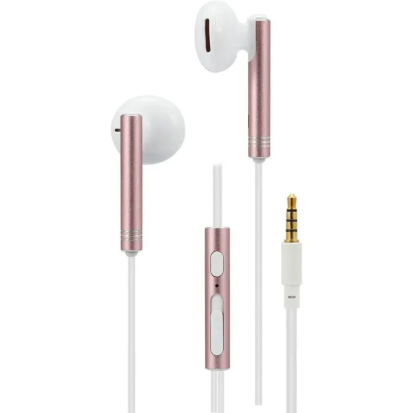 2GO Deluxe Earbuds Handsfree με Βύσμα 3.5mm Ροζ Χρυσό