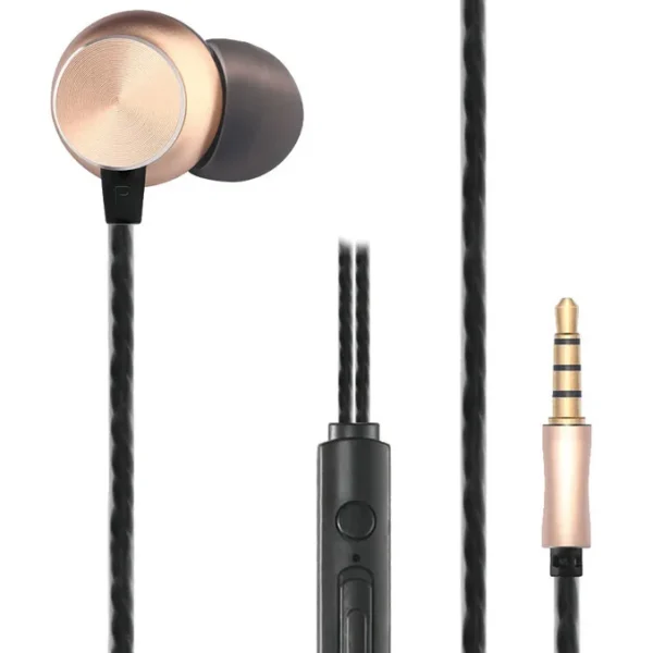 2GO Deluxe In-ear Handsfree με Βύσμα 3.5mm Χρυσό