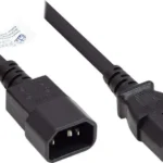 Alcasa IEC C14 / IEC C13 - IEC C14 / IEC C13 Cable 1m Μαύρο