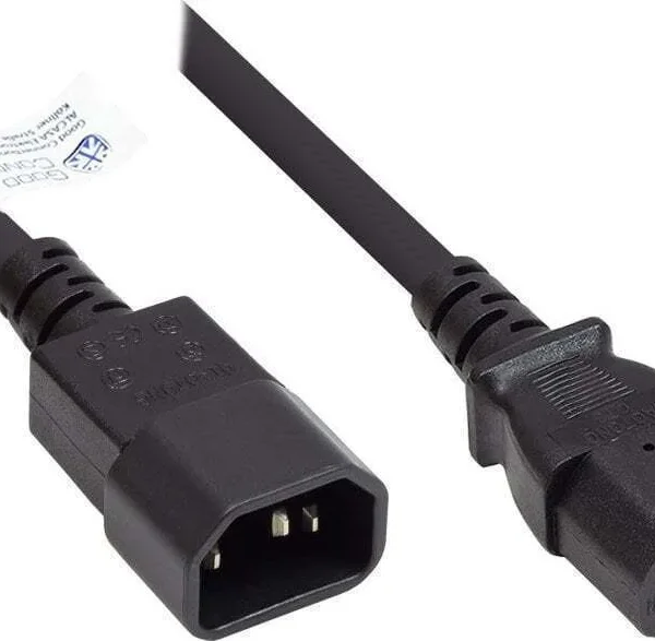 Alcasa IEC C14 / IEC C13 - IEC C14 / IEC C13 Cable 1m Μαύρο
