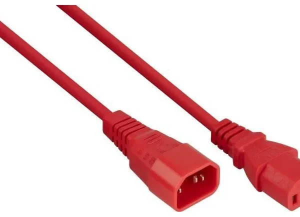 Alcasa IEC C14 / IEC C13 - IEC C14 / IEC C13 Cable 20m Κόκκινο
