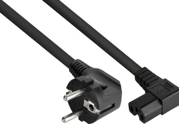 Alcasa IEC C15 - IEC C15 Cable 0.5m Μαύρο